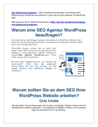 Seo optimierung wordpress