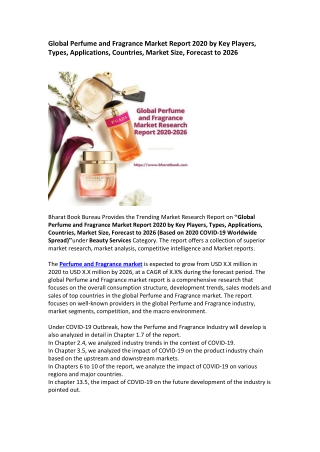Global Perfume and Fragrance Market Research Report 2020-2026