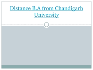 CHANDIGARH UNIVERSITY DISTANCE B.A