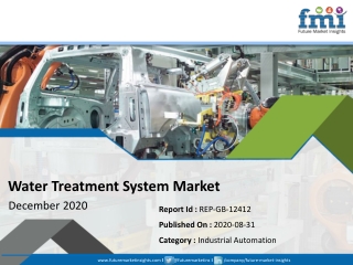 2020 Analysis and Review: Water Treatment System Market by System – Water Treatment and Sludge Treatment for 2020-2030