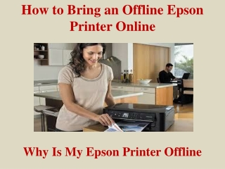 How to Bring an Offline Epson Printer Online