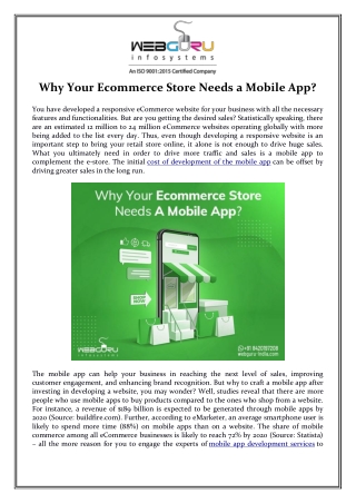 Why Your Ecommerce Store Needs a Mobile App?