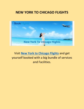 NEW YORK TO CHICAGO FLIGHTS