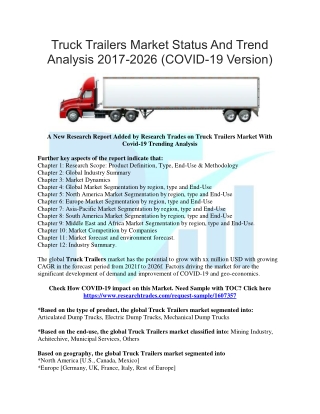 Truck Trailers Market Status And Trend Analysis 2017-2026