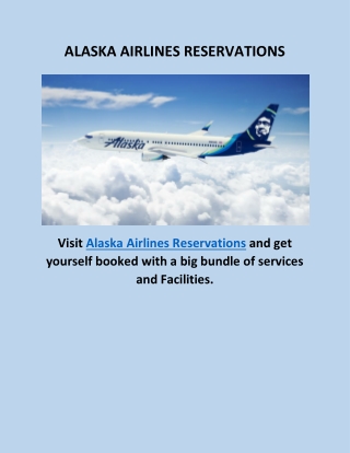 ALASKA AIRLINES RESERVATIONS