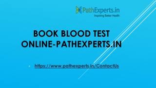 Book blood Test Online-Pathexperts.in