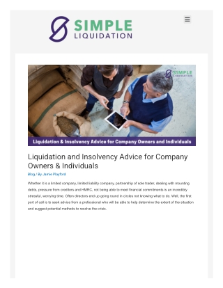 Liquidation and Insolvency Advice for Company Owners & Individuals