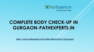 Complete Body Check-up In Gurgaon-Pathexperts.in