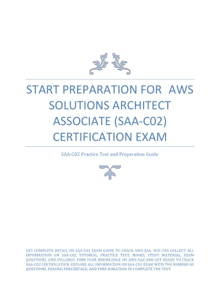 Start Preparation for AWS Solutions Architect Associate (SAA-C02) Certification Exam