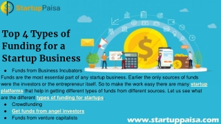 Top 4 Types of Funding for a Startup Business