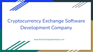 Cryptocurrency Exchange Software Development Company - BlockchainAppsDeveloper