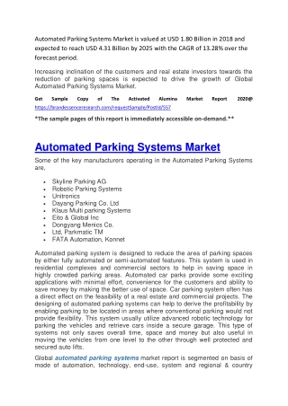 Asia Pacific Automated Car Parking Systems Market latest demand by 2020-2025