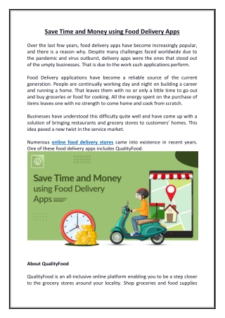 Save Time and Money using Food Delivery Apps