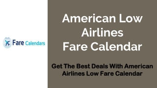 American Airlines Low Fare Calendar