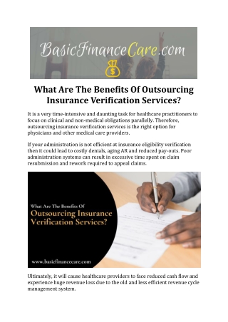 What Are The Benefits Of Outsourcing Insurance Verification Services?