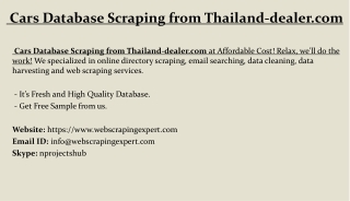 Cars Database Scraping from Thailand-dealer.com