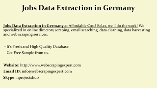 Jobs Data Extraction in Germany
