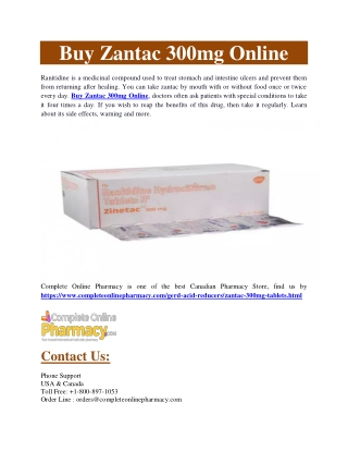 Buy Zantac 300mg Online