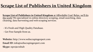 Scrape List of Publishers In United Kingdom