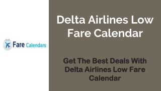 Delta Airlines Low Fare Calendar