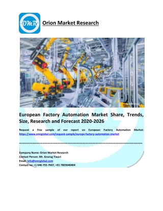 European Factory Automation Market Research and Forecast 2020-2026