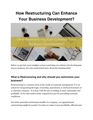 How can restructuring enhance your business development?