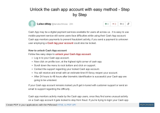 Unlock the cash app account