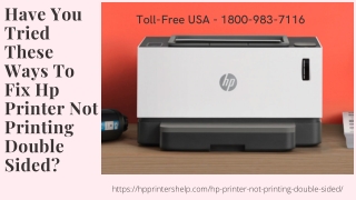 Why Hp Printer Not Printing Double Sided 1-8009837116 How Can I Fix?