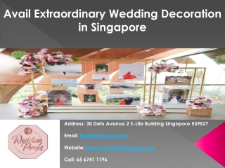 Avail Extraordinary Wedding Decoration in Singapore
