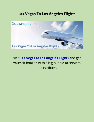 Las Vegas To Los Angeles Flights