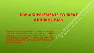 Top 4 Supplements to Treat Arthritis Pain