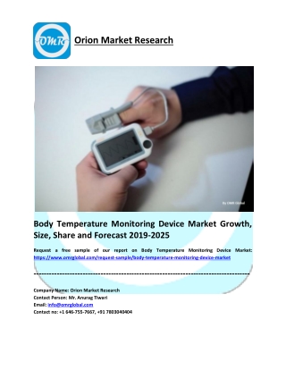 Body Temperature Monitoring Device Market Research and Forecast 2019-2025