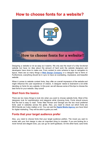 How to choose fonts for a website?