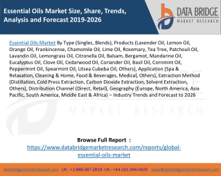 Essential Oils Market Size, Share, Trends, Analysis and Forecast 2019-2026