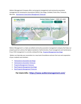 Homeowners Association San Diego