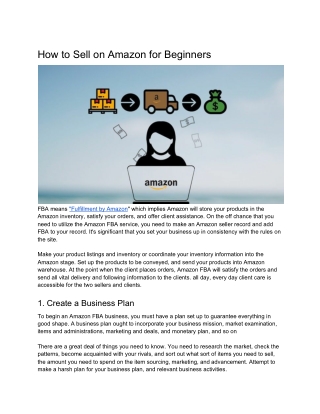 How to Sell on Amazon for Beginners