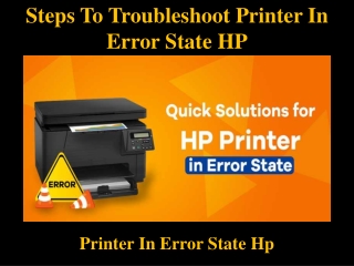 Steps To Troubleshoot Printer In Error State HP