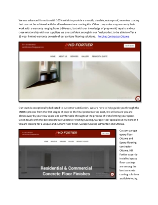 Epoxy Flooring contractor Ottawa