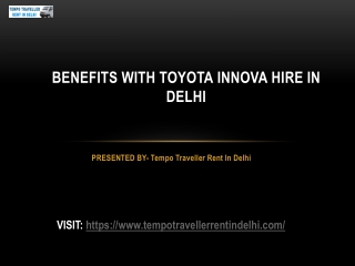 Benefits with Toyota Innova Hire In Delhi