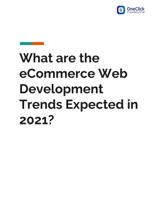 eCommerce Web Development Trends Expected in 2021
