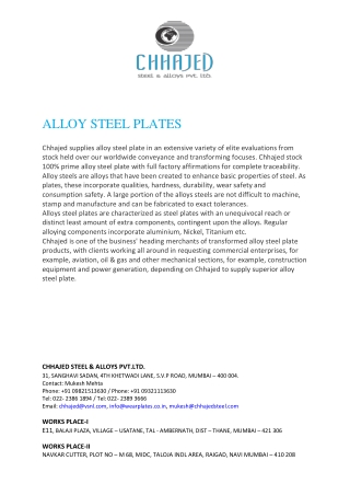 Alloy Plates