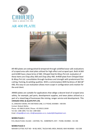AR 400 Plates