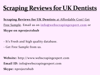 Scraping Reviews for UK Dentists