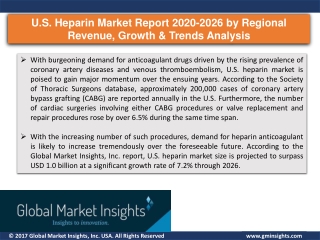 U.S. Heparin Market Regional Growth Drivers, Opportunities, Trends, and Forecasts to 2026