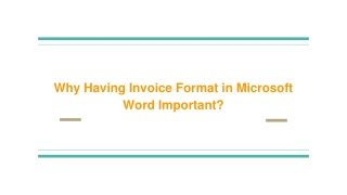 Why Having Invoice Format in Microsoft Word Important?