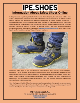 Information about Safety Shoes Online