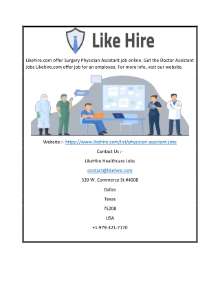 Surgery Physician Assistant Jobs in Fort Worth, TX  | Likehire.com