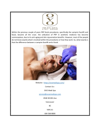 Skin Care Clinic In Vancouver | Ovomedispa.com