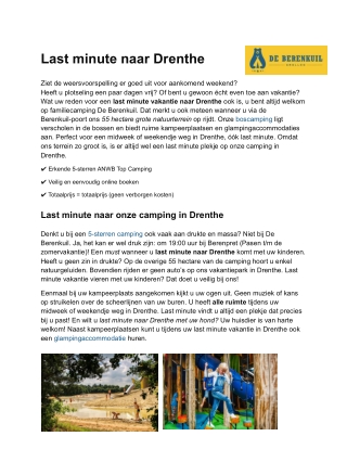 Last minute Drenthe