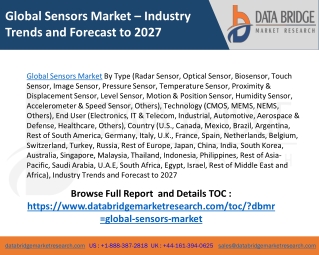 Global Sensors Market Overview, Segmentation, Overview of Regions, Dynamics, Statistics, Revenue, Cost, Gross Margin, Dy